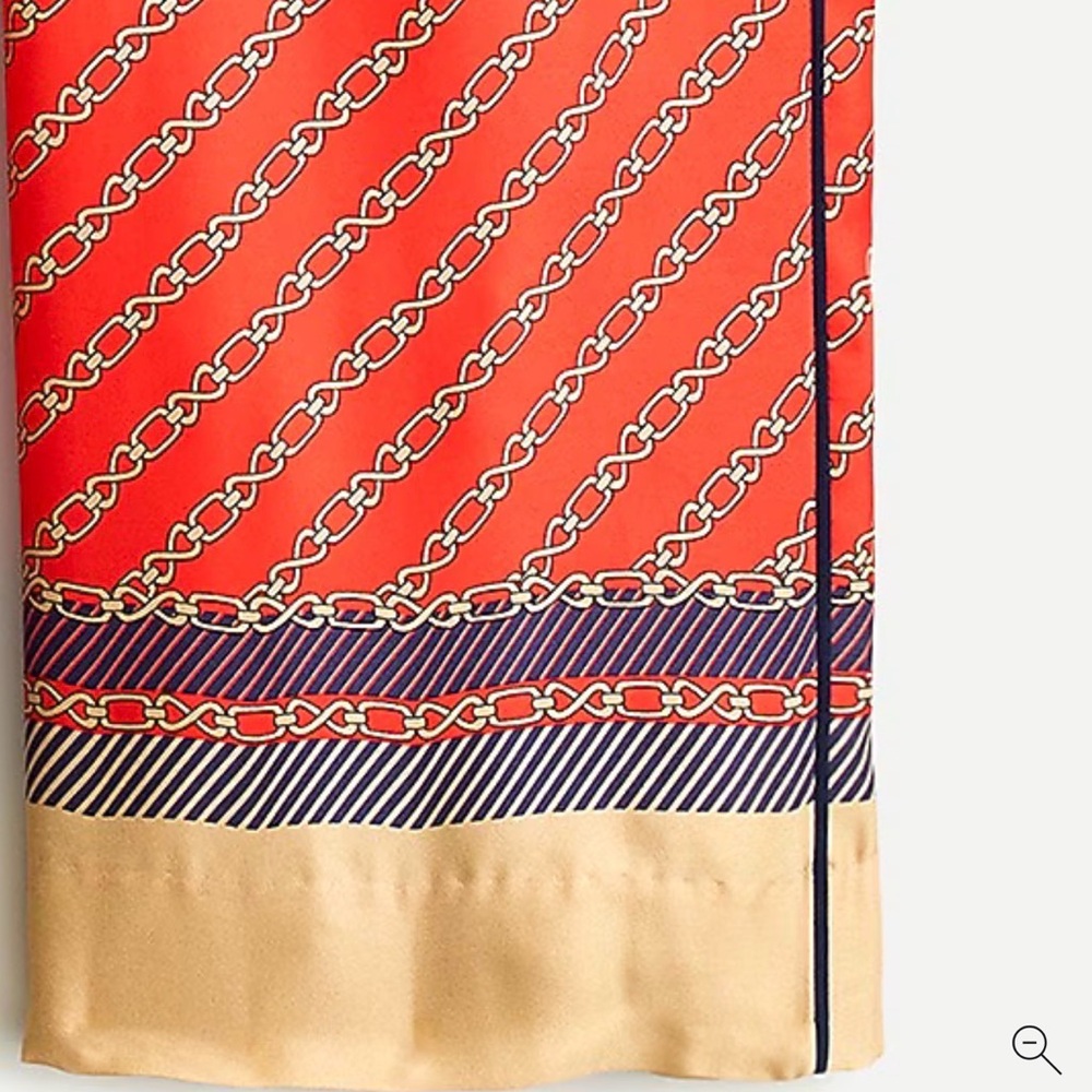 J CREW pull-on silk pant in red chains print Size 12 - Picture 8 of 11